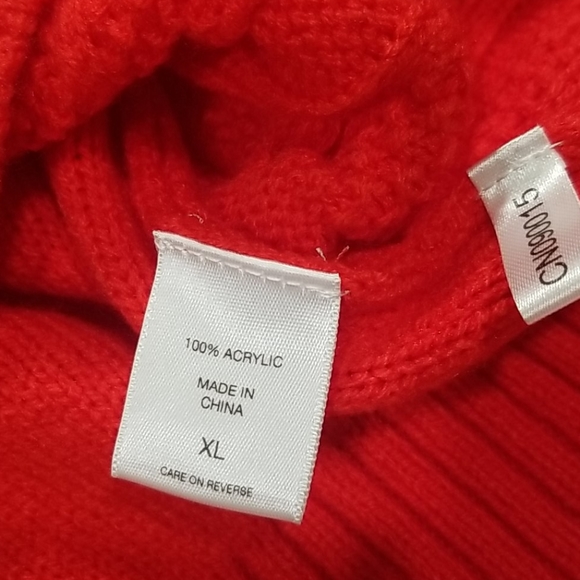 New York & Co Red Knitted Cowl Neck Sweater.  Size XL - Picture 11 of 11